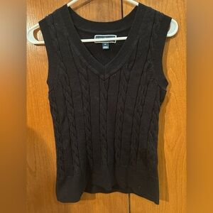 Karen Scott Black Ribbed Sleeveless Tank Top